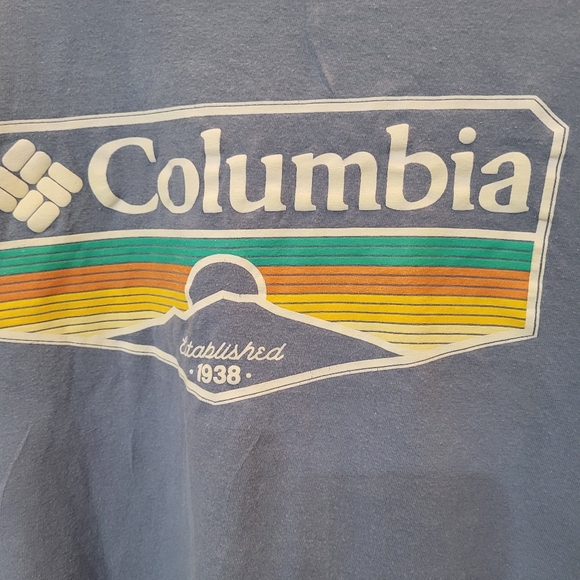 Columbia Blue Tee with Multicolor Logo - Picture 3 of 6